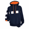 Raubirl Hoodie Karo in Blau und Orange mit karierter Optik und orangefarbener Kapuzeninnenseite
