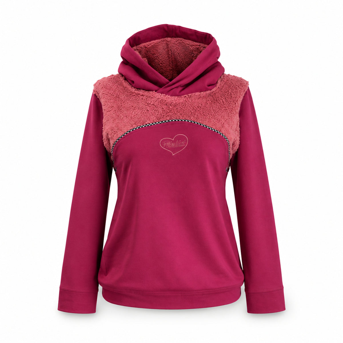 Raubirl KUSCHELHERZ Hoodie in Pink und Rosa mit Herzdesign auf den Ärmeln