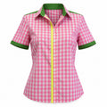 Raubirl Karobluse in Pink und Grün mit Karomuster