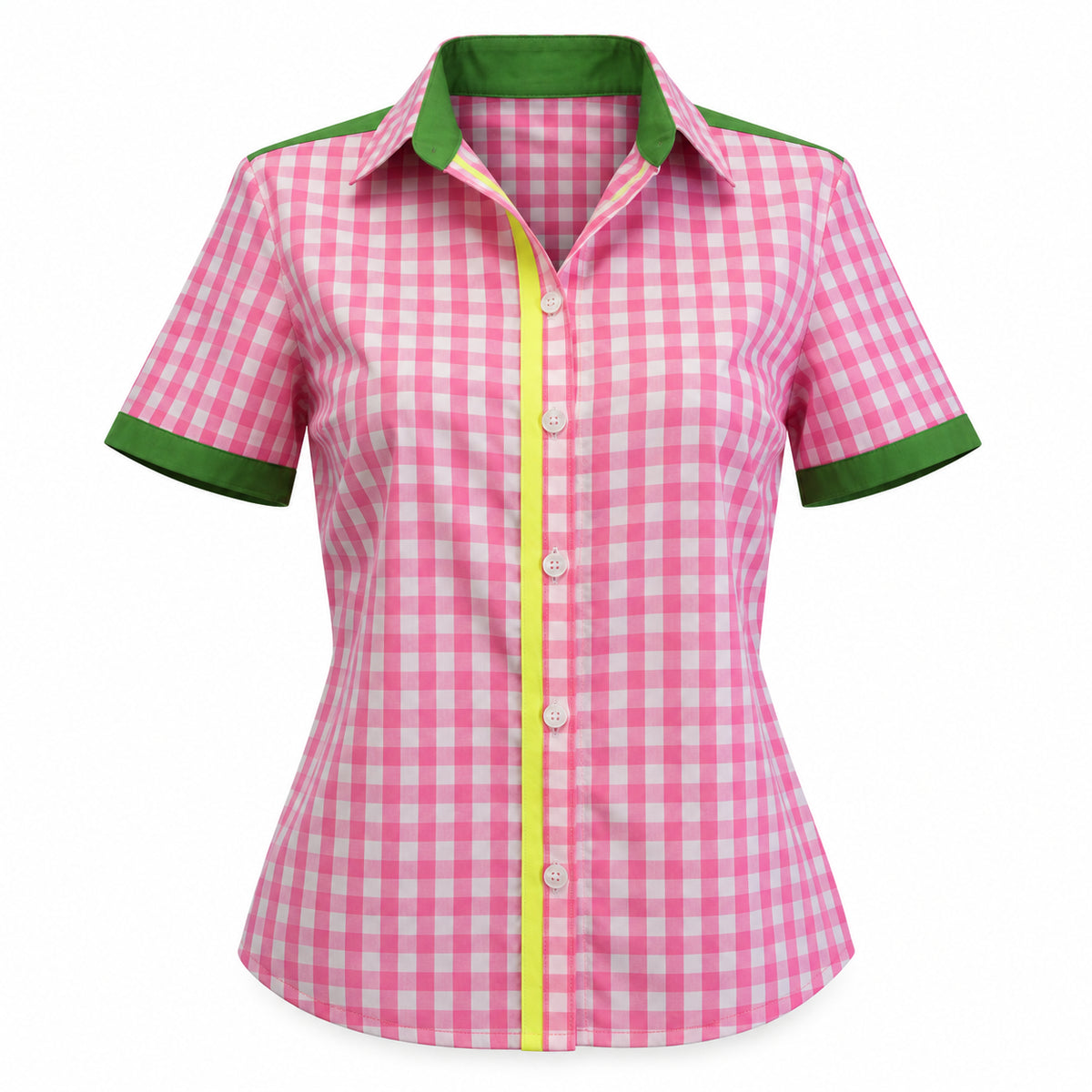 Raubirl Karobluse in Pink und Grün mit Karomuster